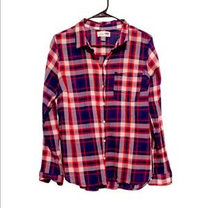 Old Navy Dark Blue,Red and White Flannel